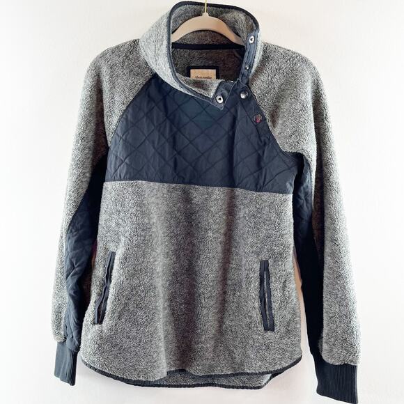 Abercrombie & Fitch Asymmetrical Snap Fleece Jacket Gray Blue Small - Picture 1 of 7